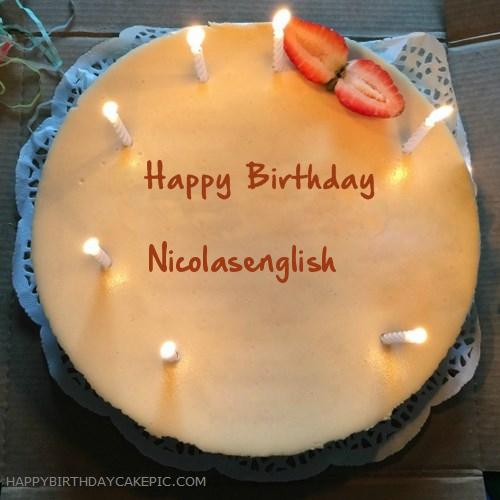 write name on Candles Birthday Cake