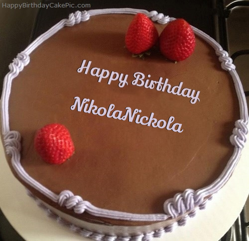 write name on Chocolate Strawberry Birthday Cake