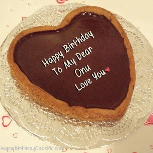 write name on Chocolate Heart Birthday Cake For Lover