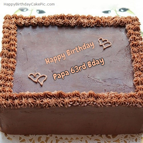 Square Chocolate Cake For Papa 63rd ay