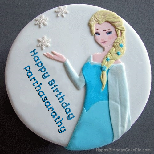 write name on Frozen Elsa Birthday Cake