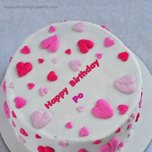 write name on Little Hearts Birthday Cake