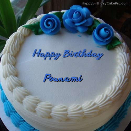 write name on Blue Flower Ice-cream Cake