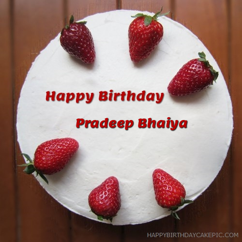 Strawberries Friends Birthday Cake For Pradeep Bhaiya