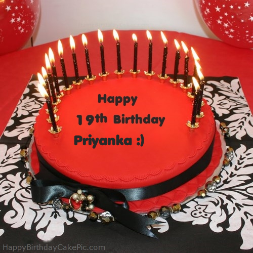 Happy 19th Happy Birthday Cake For Priyanka