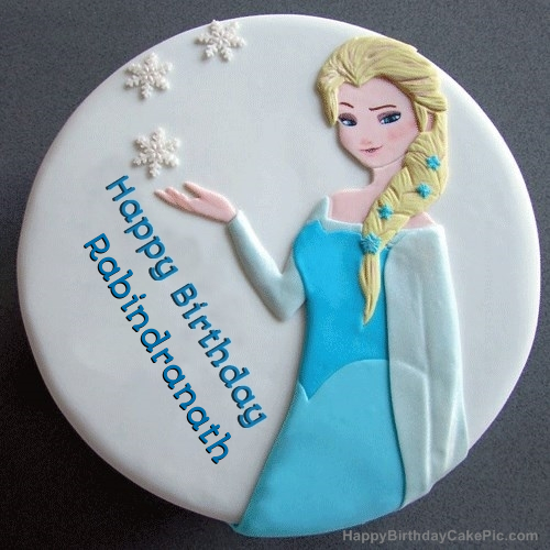 write name on Frozen Elsa Birthday Cake