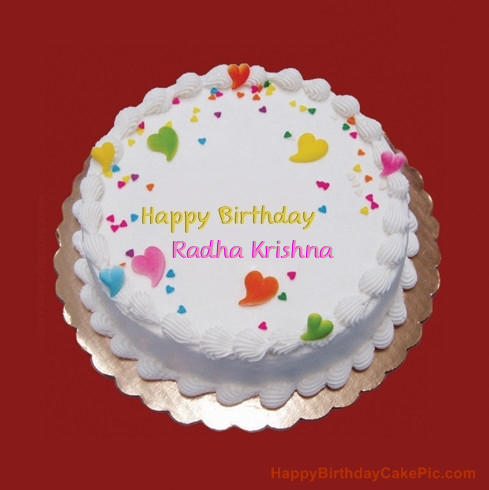 Colorful Birthday Cake For Radha Krishna