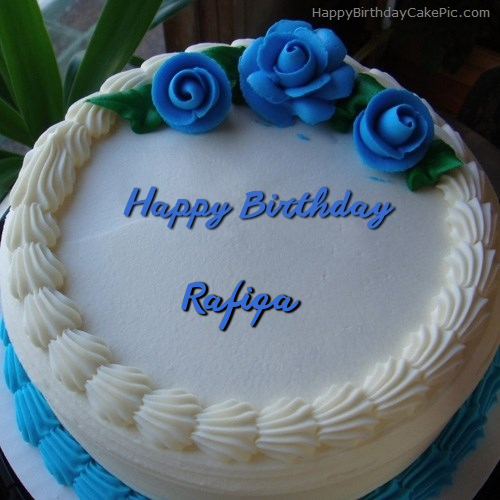 write name on Blue Flower Ice-cream Cake