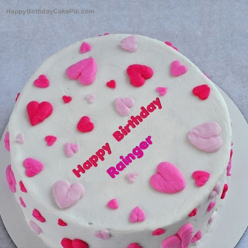 write name on Little Hearts Birthday Cake