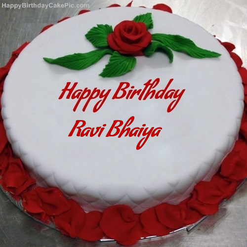 Red Rose Birthday Cake For Ravi Bhaiya