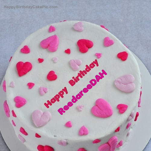 write name on Little Hearts Birthday Cake