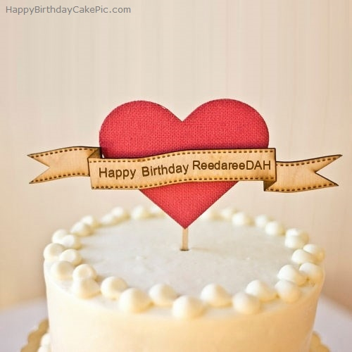 write name on Heart Happy Birthday Cake