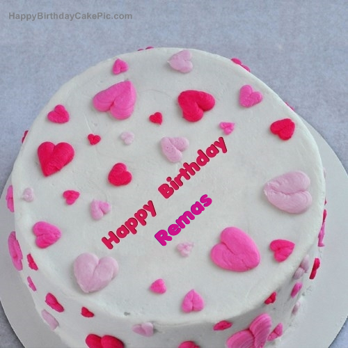 write name on Little Hearts Birthday Cake