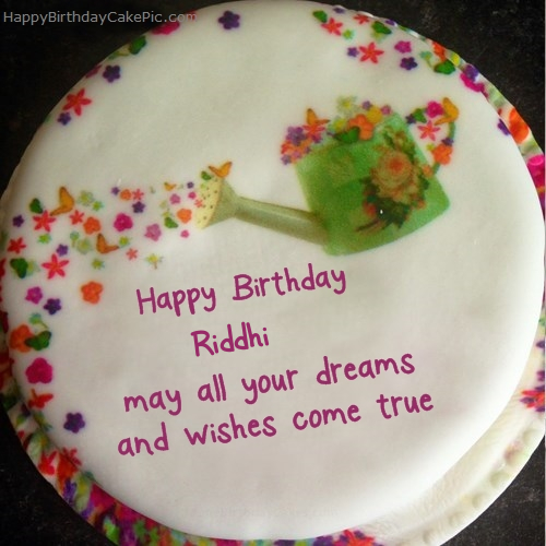 Chocolate Happy Birthday Cake for Riddhi (GIF) — Download on Funimada.com