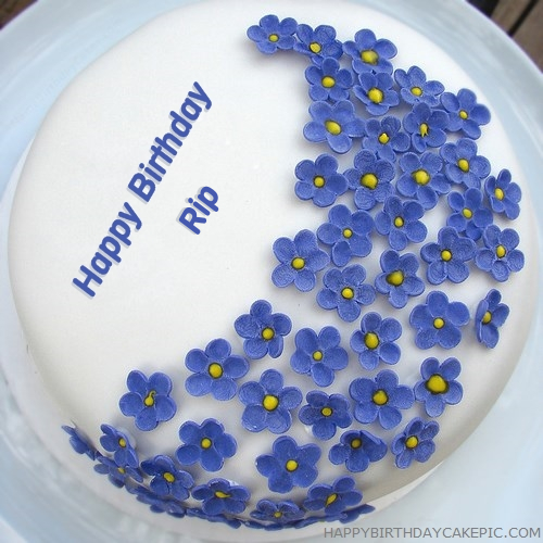 ️ Violet Flowers Birthday Cake For Rip