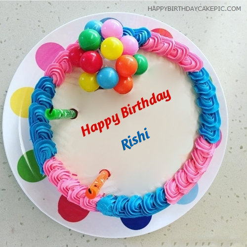 ❤️ Colorful Happy Birthday Cake For Rishi