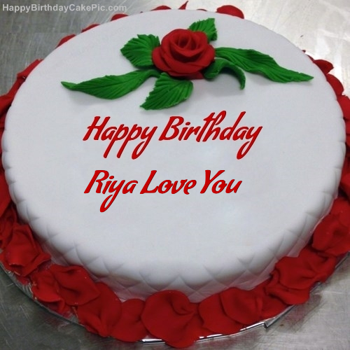 ❤️ Red Rose Birthday Cake For Riya Love You