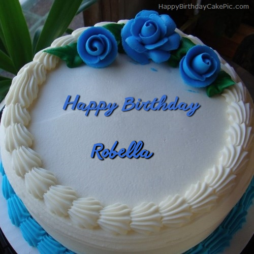 write name on Blue Flower Ice-cream Cake