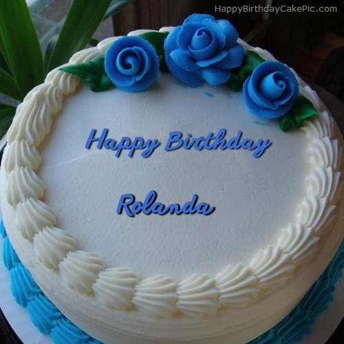 write name on Blue Flower Ice-cream Cake