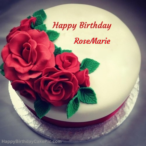 write name on Roses Birthday Cake