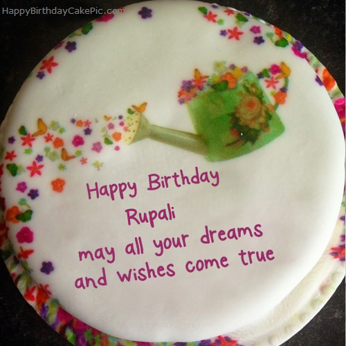 ❤️ Red White Heart Happy Birthday Cake For Rupali