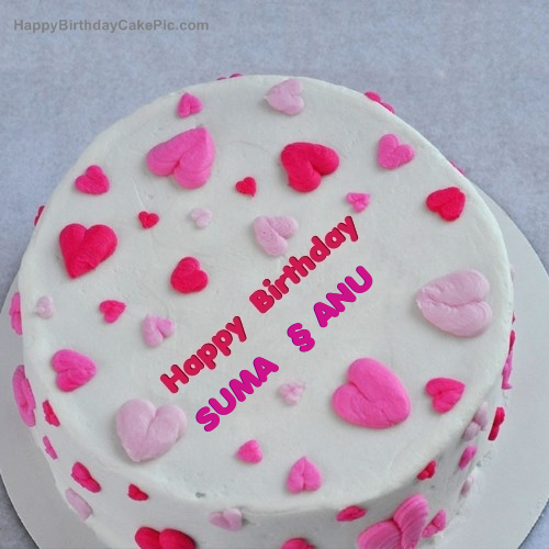 Little Hearts Birthday Cake For Suma A Anu