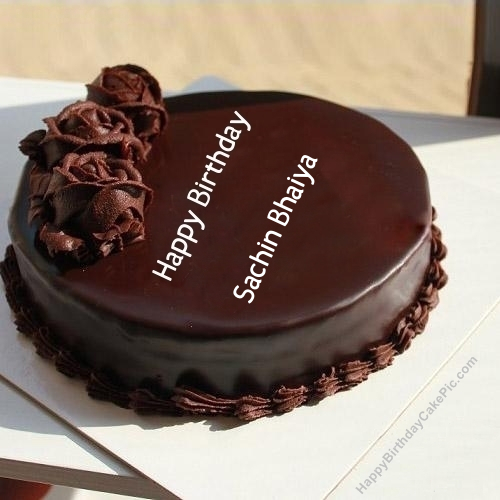 Girls Birthday Wish Chocolate Rose Cake For Sachin Bhaiya