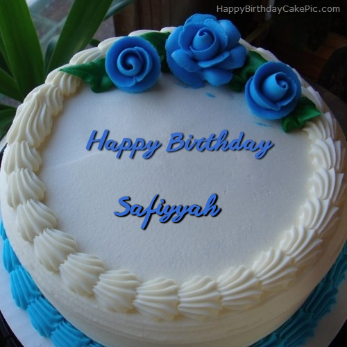 write name on Blue Flower Ice-cream Cake