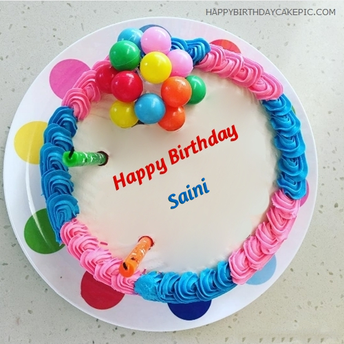 ❤️ Colorful Happy Birthday Cake For Saini