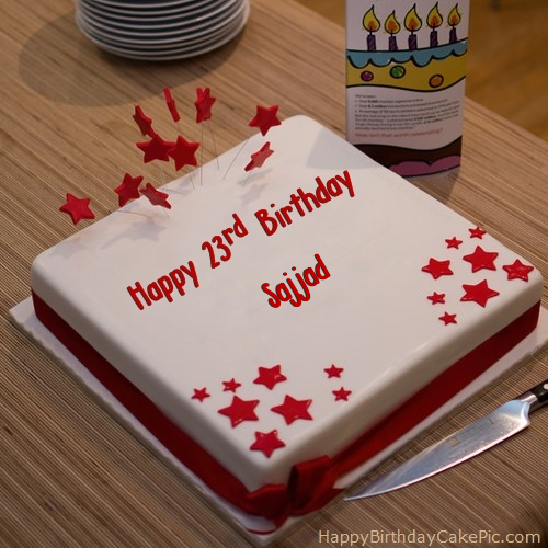 write name on Red 23rd Happy Birthday Cake