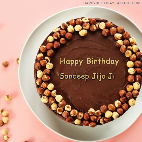 Chocolate Nuts Birthday Cake For Sandeep Jija Ji