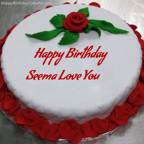 ❤️ Red Rose Birthday Cake For Seema Love You