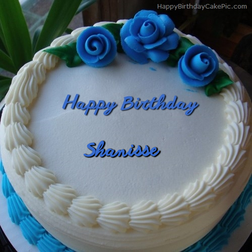 write name on Blue Flower Ice-cream Cake