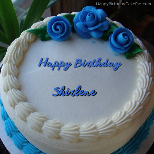 write name on Blue Flower Ice-cream Cake