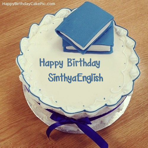 write name on Books Birthday Cake