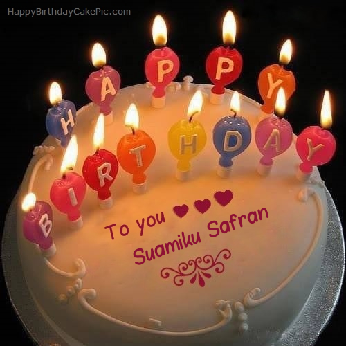 Candles Happy Birthday Cake For Suamiku Safran