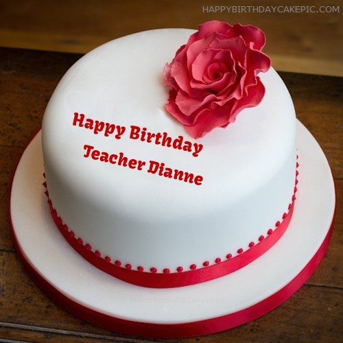 Simple Rose Birthday Cake For Teacher Dianne