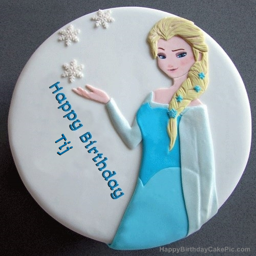 write name on Frozen Elsa Birthday Cake