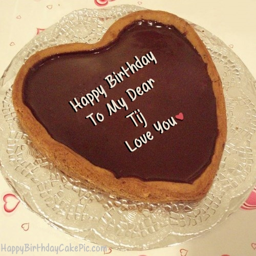 write name on Chocolate Heart Birthday Cake For Lover