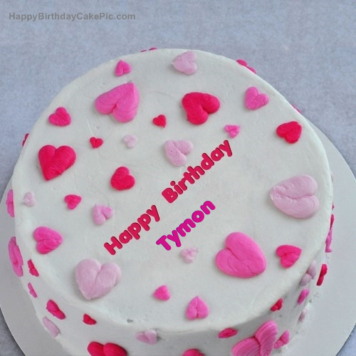write name on Little Hearts Birthday Cake