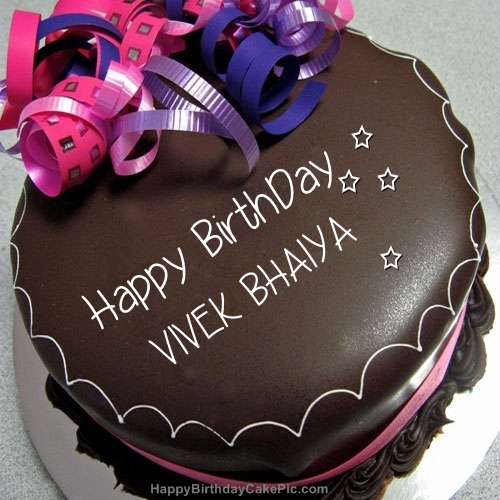 Happy Birthday Chocolate Cake For Vivek Bhaiya