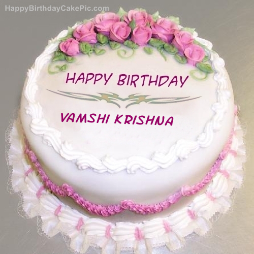 Pink Rose Birthday Cake For Vamshi Krishna