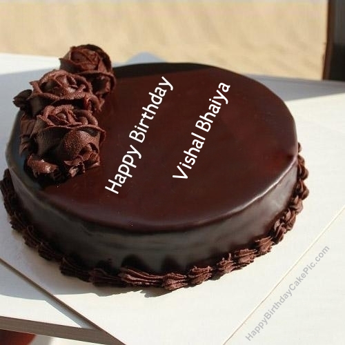 Girls Birthday Wish Chocolate Rose Cake For Vishal Bhaiya