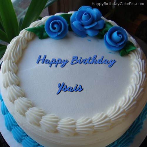 write name on Blue Flower Ice-cream Cake