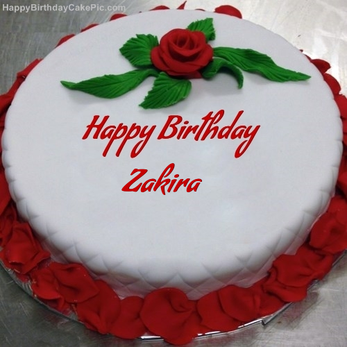 Red Rose Birthday Cake For Zakira