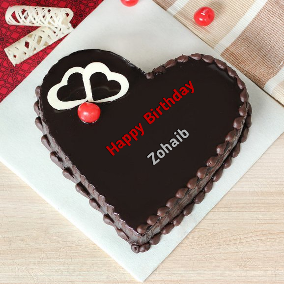 ❤️ Heartbeat Chocolate Birthday Cake For Zohaib