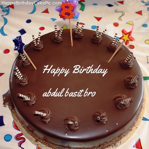 ❤️ 8th Chocolate Happy Birthday Cake For abdul basit bro