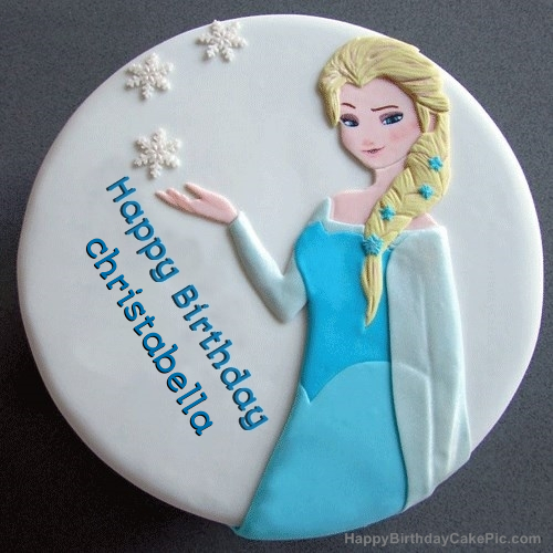 write name on Frozen Elsa Birthday Cake