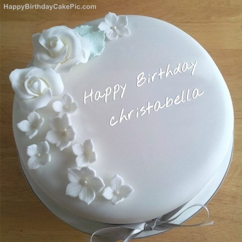 write name on White Roses Birthday Cake