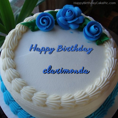 write name on Blue Flower Ice-cream Cake